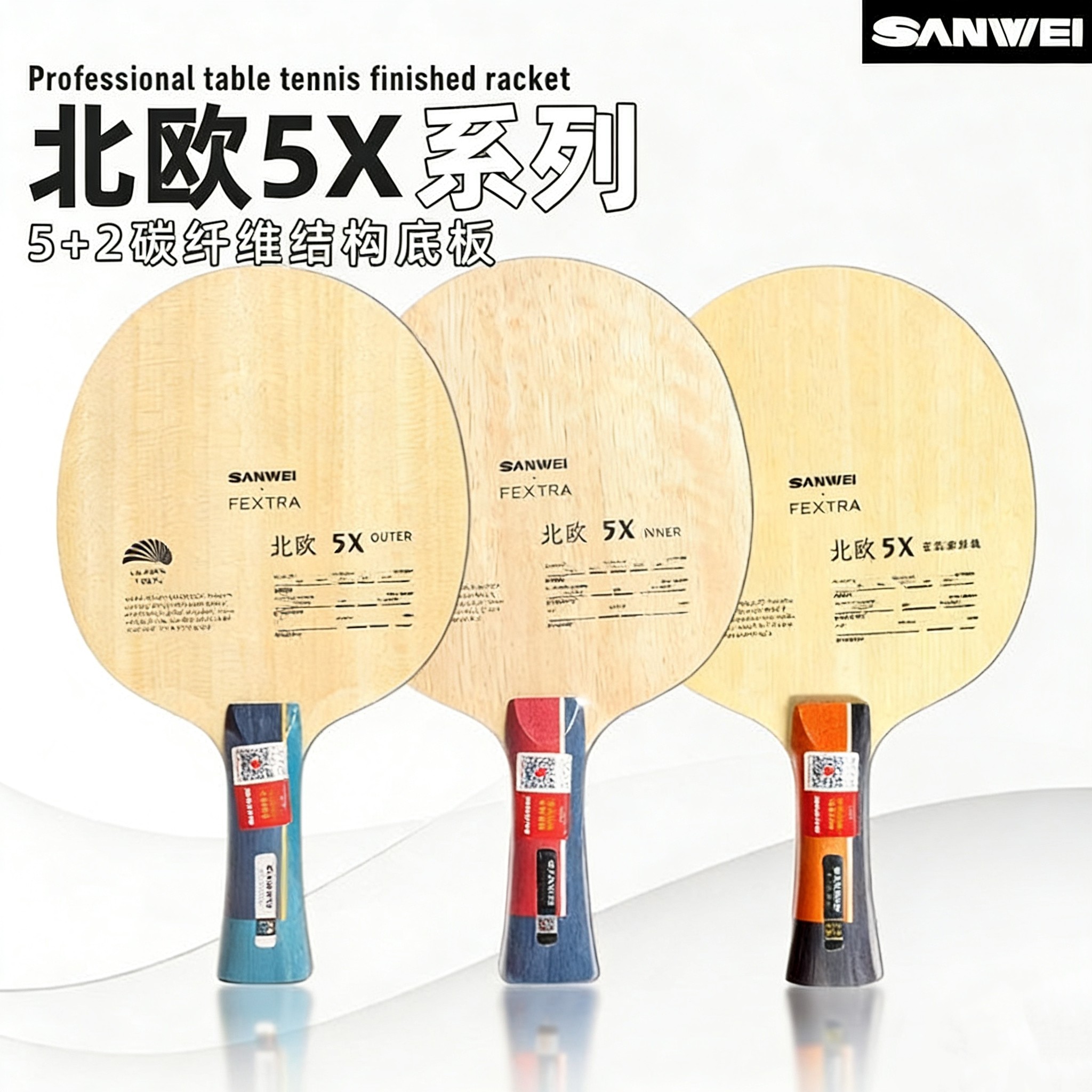 SANWEI FEXTRA 5X Blue/Yellow A - đánh giá và giá Table Tennis Paddles